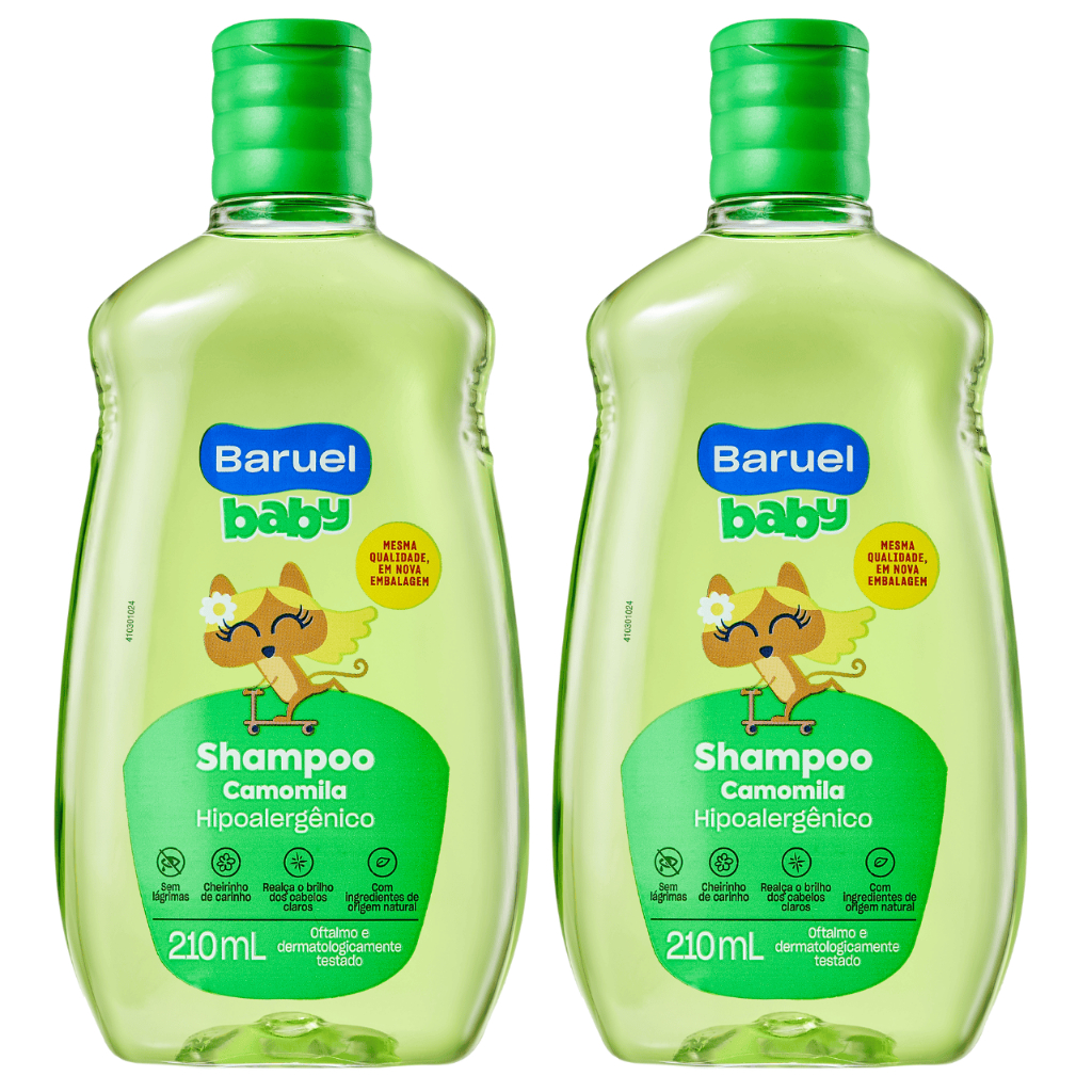 Baruel Baby Kit 2 Shampoos Camomila  210ml cada em Oferta na Shopee