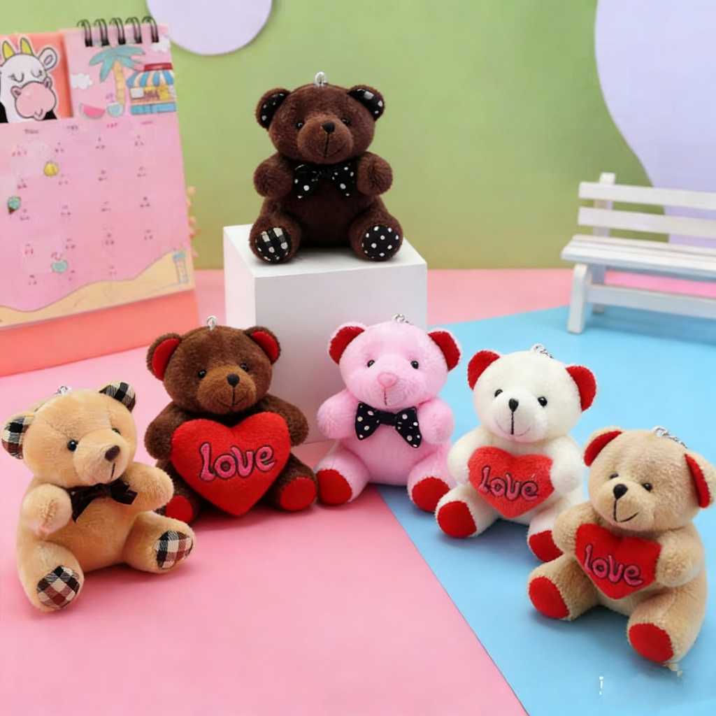 Kit 12 uns Chaveiro Com Pingente De Urso Ttedy De Pelúcia Sentados Cor Aleatorios em Oferta na Shopee