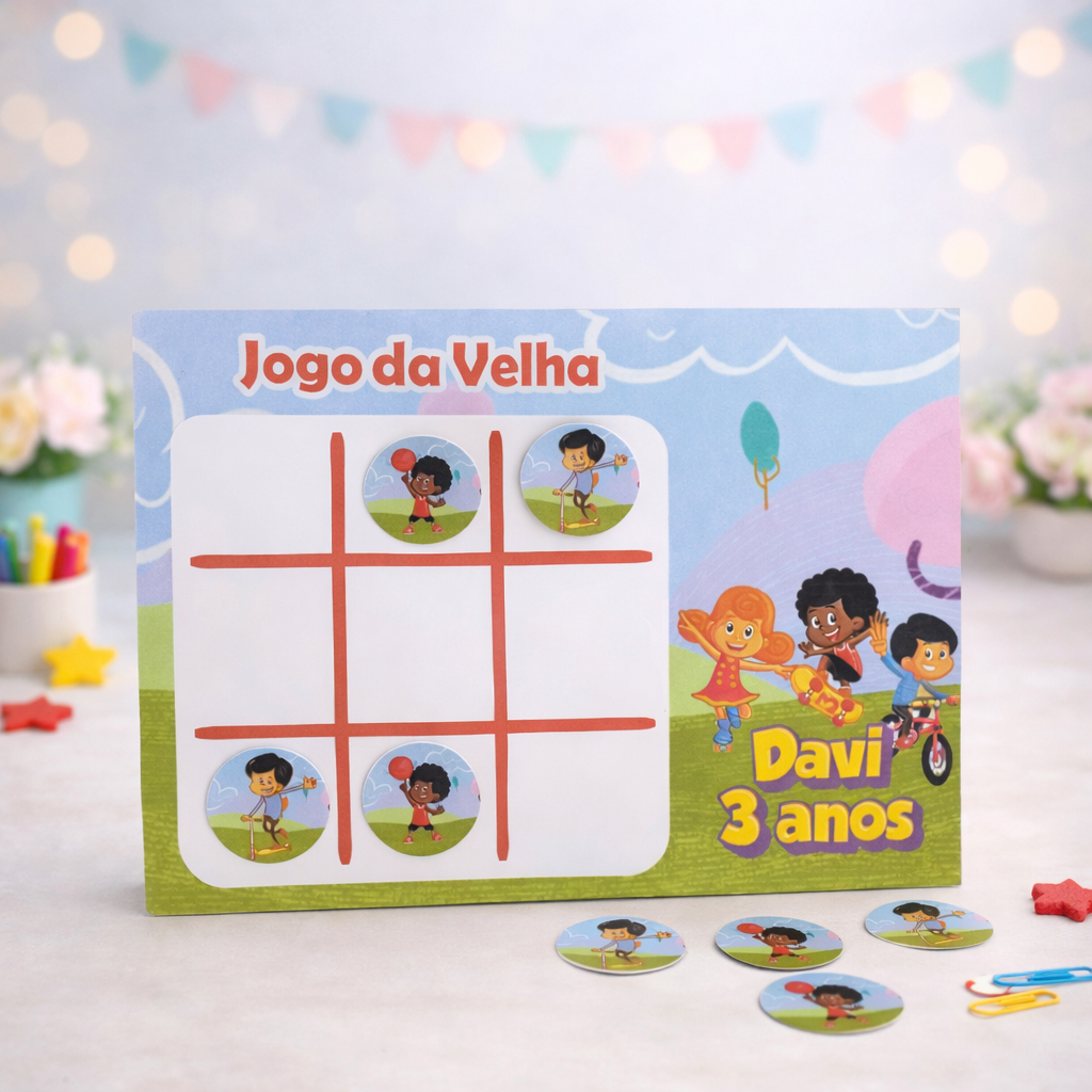 10 Jogo da Velha- Lembrancinhas Personalizadas-3 Palavrinhas-lembrancinha de aniversario-Papelaria