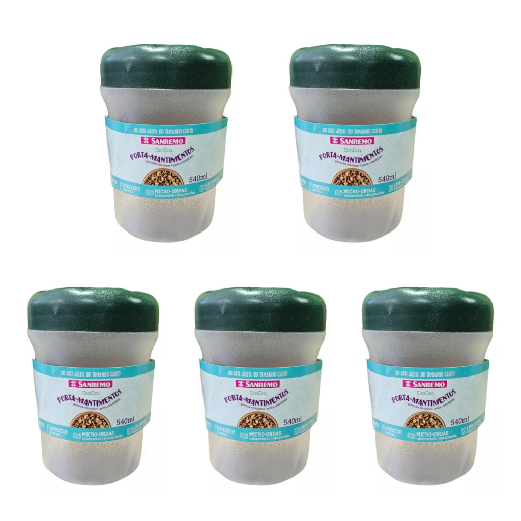 kIT 5 PoteS Sanremo Para campo militar 540ml -  l=kit campo Armazenamento de Alimentos em Oferta na Shopee