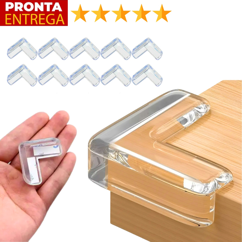 Kit Protetor De Quina Em Silicone Para Mesa Com Adesivo Proteção Para Bebê Kit Protetor De Quina Em Silicone Para Mesa Com Adesivo Proteção Para Bebê