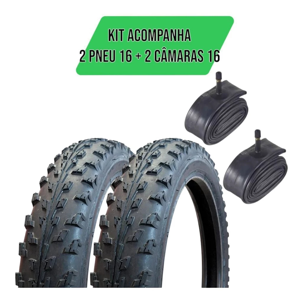Pneu Aro 16x1.75 Bicicleta + Câmara De Ar Aro 16 Infantil