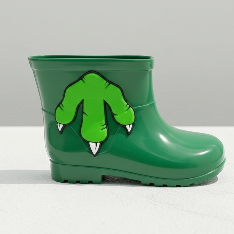 Galocha Bota Infantil Menino Dinossauro Leão Peixe Masculina Criança Leve Confortável Impermeável