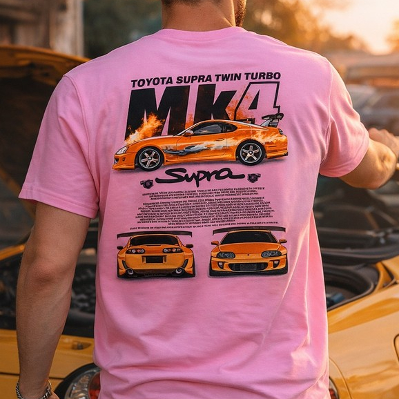 Camiseta Masculina Carro Esportivo Toyota Supra Twin Turbo Velozes e Furiosos Brian MK4 Corrida