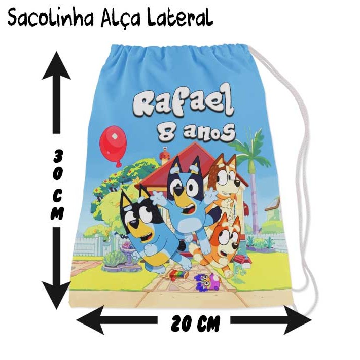 Mochilinha Sacolinha Mochila Saco Sacochila Saquinho Lembrancinha Brinde Aniversario Personalizadas Personalizada Bluey