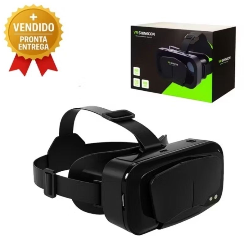 Óculos de Realidade Virtual 3D VR Shinecon com Ajuste de Foco – Compatível Android e iOS (4,7” a 6,5”)