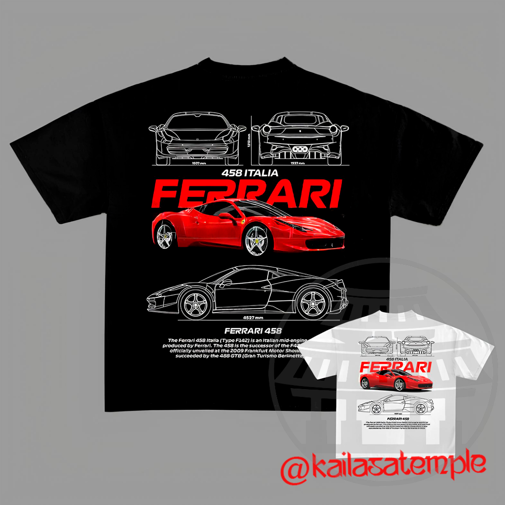 Camiseta Ferrari 458 Italia 570cv Supercar Performance Premium 100% Algodão Unissex