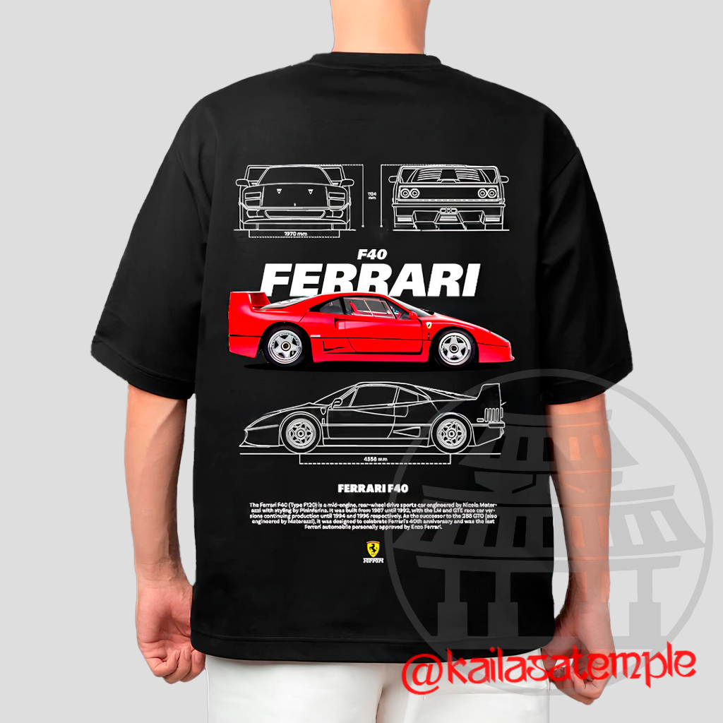 Camiseta Ferrari F40 1987 Classic Hyper Legend Motorsport Exclusivo 100% Algodão Premium