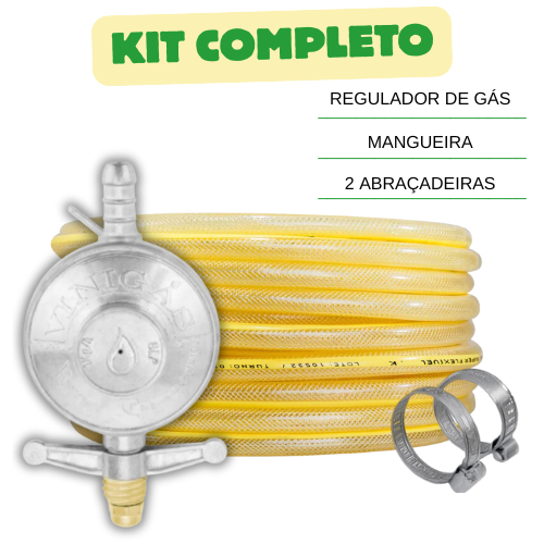 Kit Registro Gas Regulador para Botijão Completo ou Só Registro Vinigás