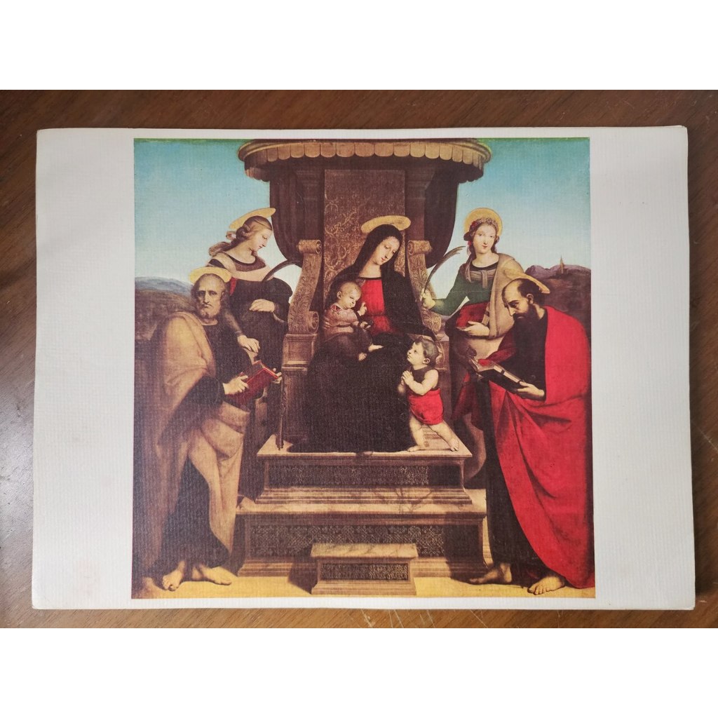 Gravura Madona com o Menino, Sta Catarina, São Pedro, Sta Cecília, São Paulo e o Infante São João Batista - Rafael Bloch