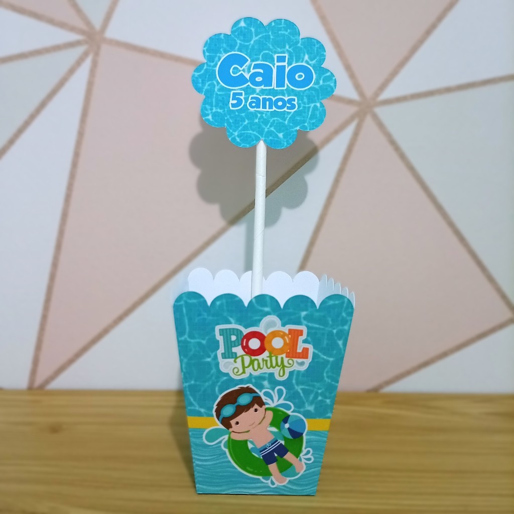 Centro de Mesa Pool Party Menino Personalizado Decoração Festa Aniversário Infantil em Oferta na Shopee