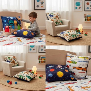 2 Capas de Almofadas meninos 43x43Cm Decorativas Astronauta Games Carros Dinossauros em Oferta na Shopee