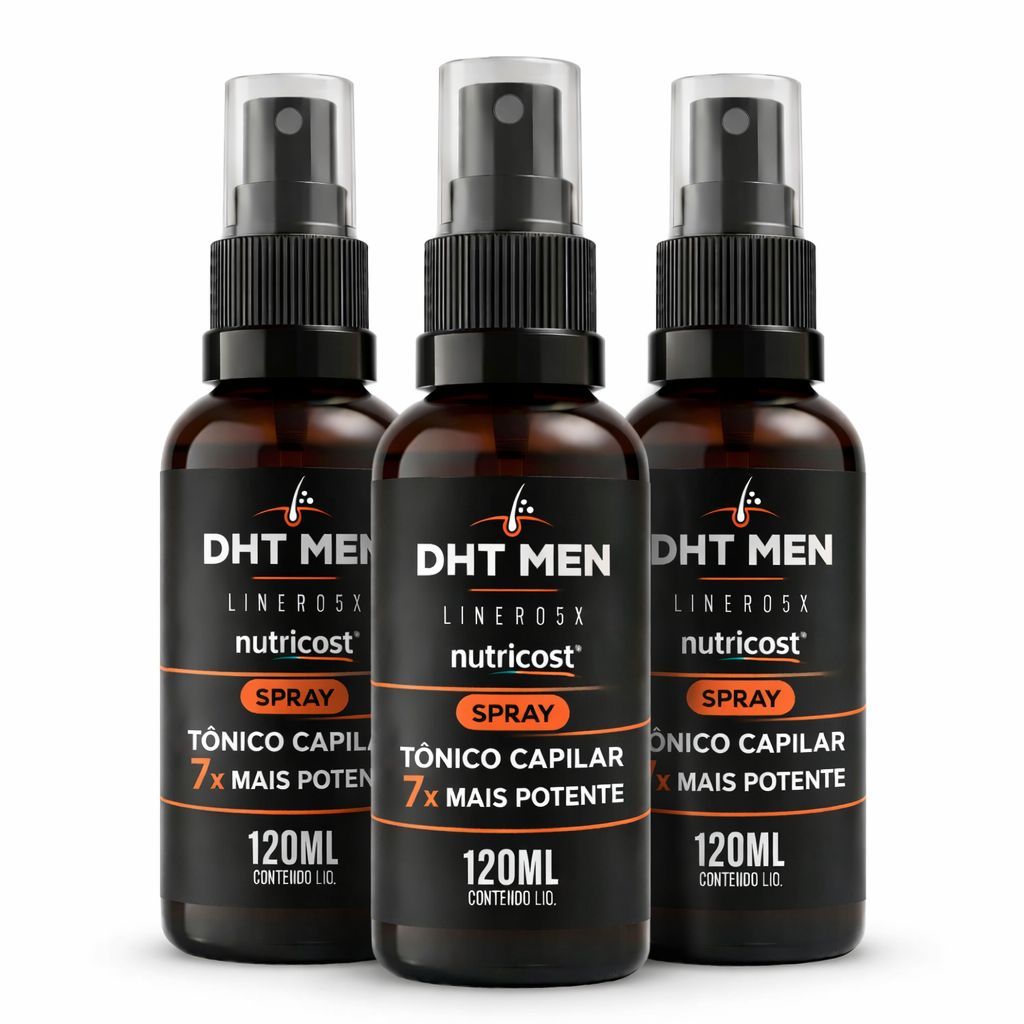 3 Tônico Capilar DHT Men 120 ml Spray - Uso Contínuo