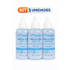 Kit Unidades Gel Ultrassom Condutor 100g Incolor Não Gorduroso Uso Médico Ecógrafo Doppler Ultra Gel Multigel