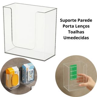 Porta Lenços Umedecidos de Parede em Acrílico com Fita Dupla Face em Oferta na Shopee