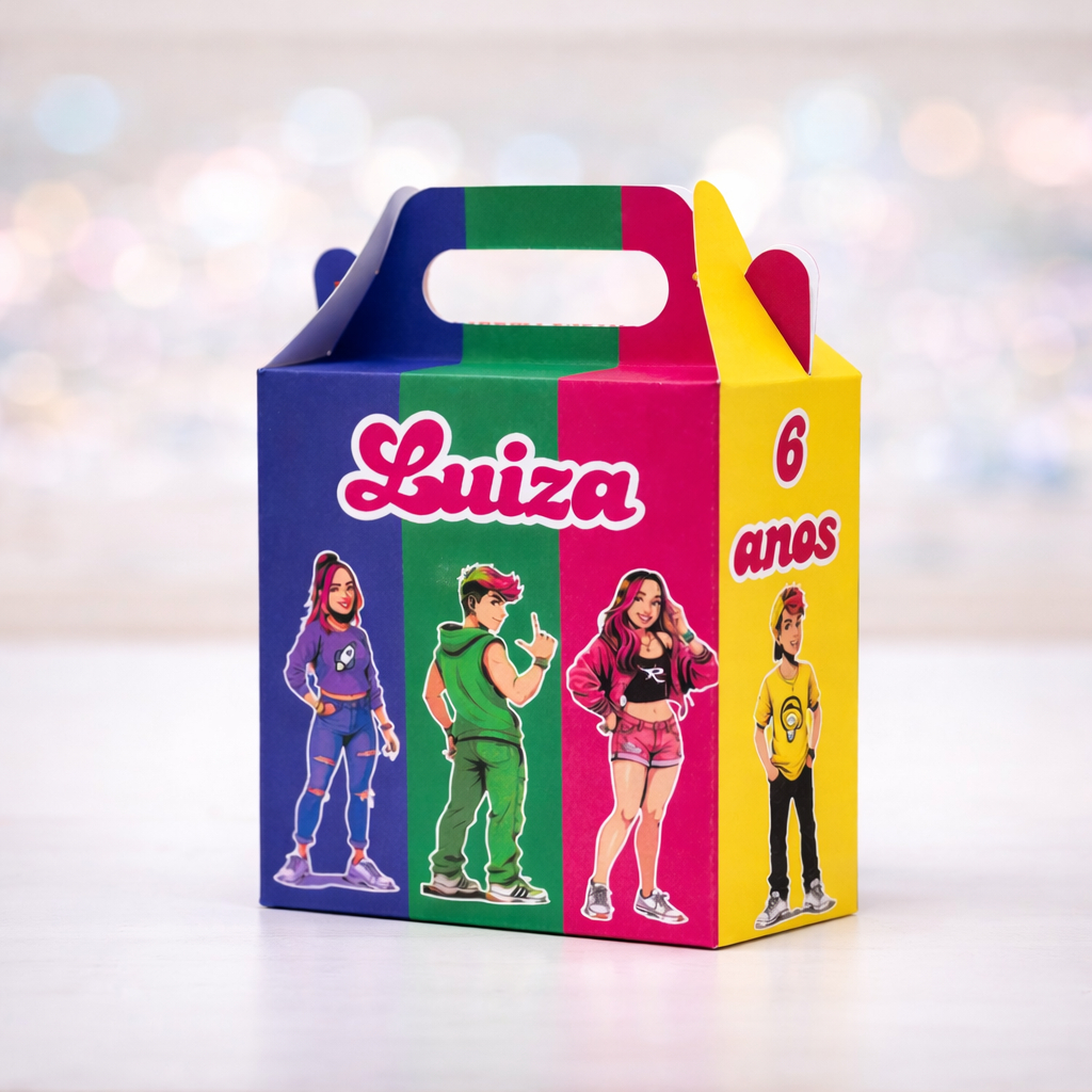 Dos Rosa Emily Vick - Maletinha Lembrancinha Aniversário Personalizada - Desmontada