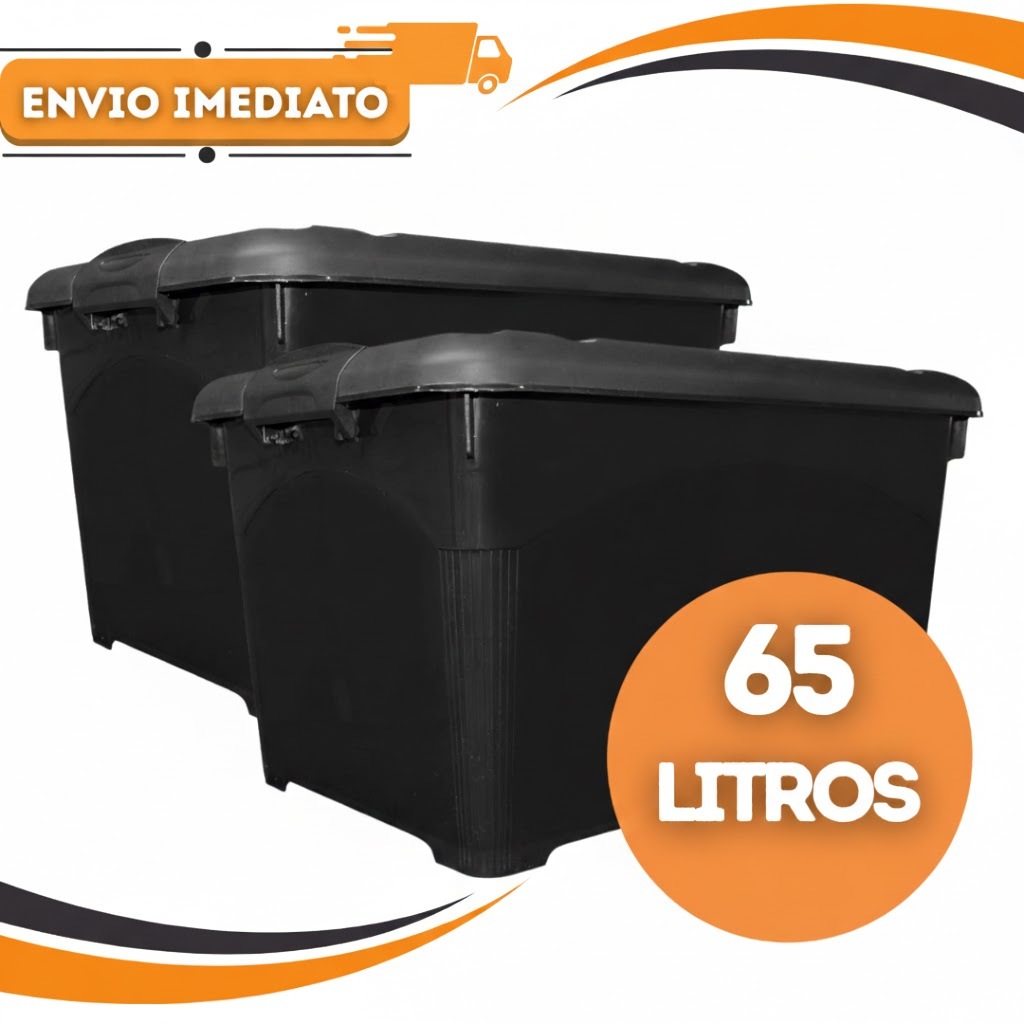 Caixas Organizadora Grande Com Tampa, Rodinhas E Trava 65 Litros  – Organização e Praticidade