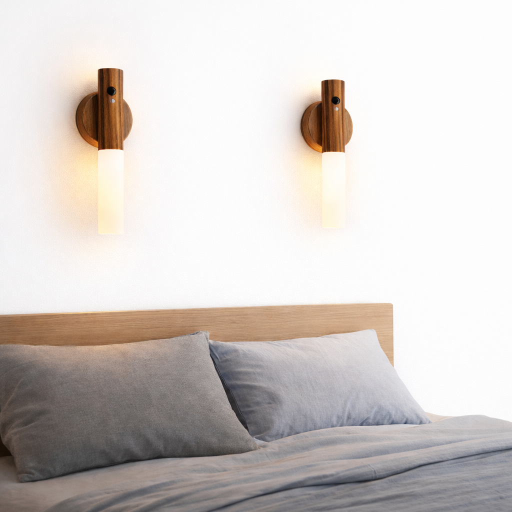 Kit 2 Luminária LED Parede Cabeceira Cama Automática Sensor Inteligente Recarregável em Oferta na Shopee