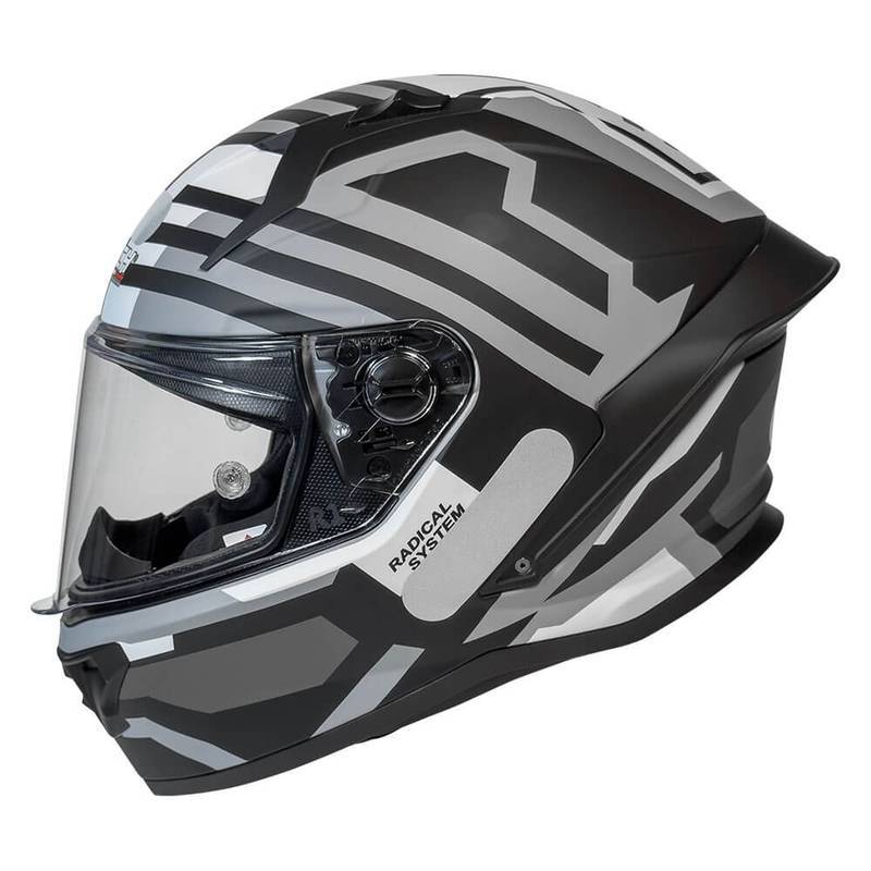 CAPACETE FECHADO MOTO GP TECH PILOT BLADE PRETO FOSCO BRANCO CINZA ESPORTIVO MOTOCICLISTA CASCO ABS
