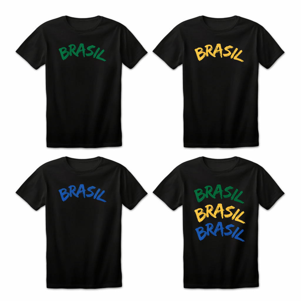 Camiseta Unissex Estampa Brasil Copa do Mundo 2026 Futebol Diversas Cores Algodão Conforto Promoção