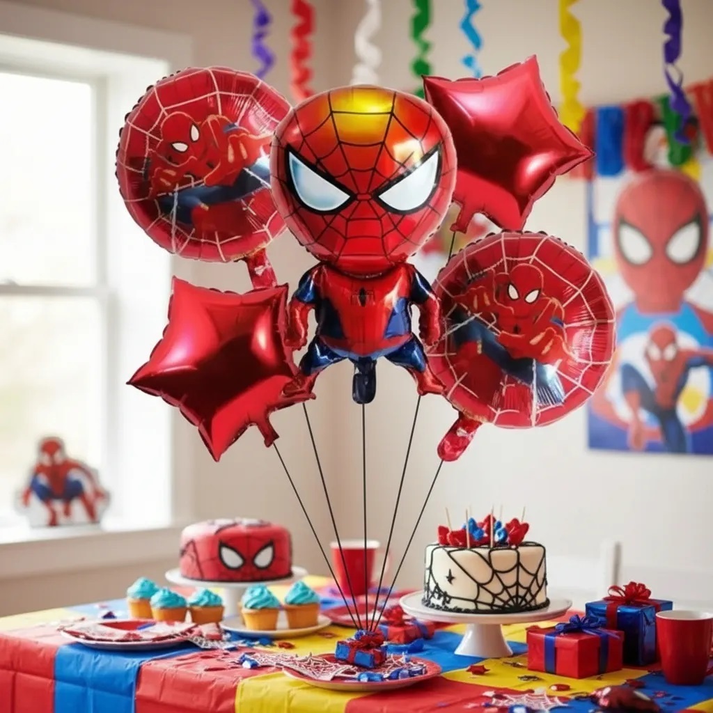 Kit 5 Balão Metalizado Homem Aranha - Estrela Vermelha