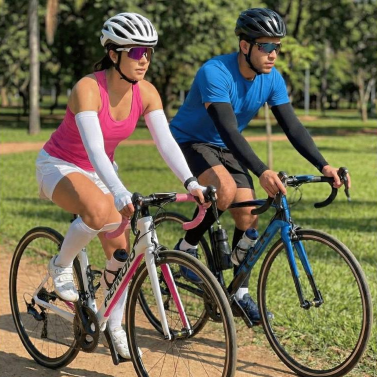 1/2/3 Pares Manguito Proteção Solar UV Fina Braço Seda Masculina Feminina Respirável 40cm