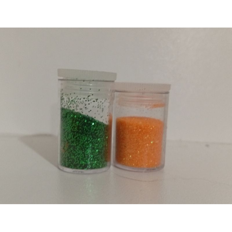 Glitter verde e laranja