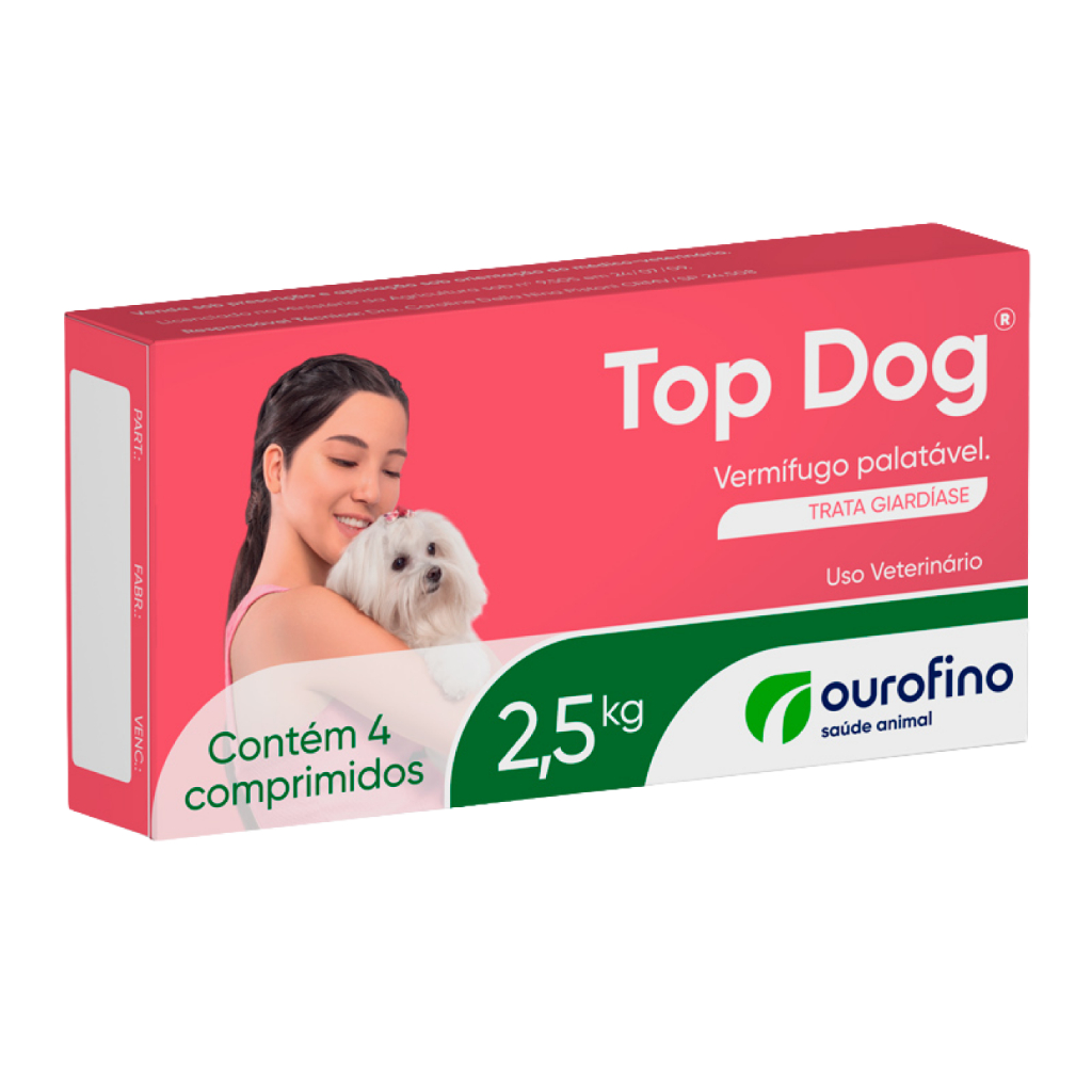 Top Dog Ourofino para cães até 2,5 kg 4 comprimidos em Oferta na Shopee