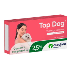 Top Dog Ourofino para cães até 2,5 kg 4 comprimidos