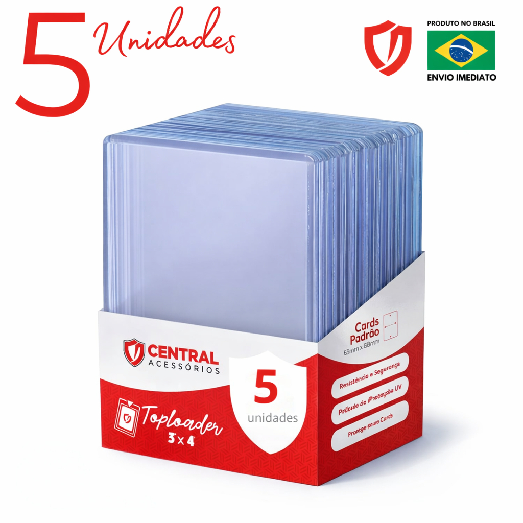 5 Unidades Toploader Rígido Transparente Central 3x4 78 x 102mm K-Pop | Pokémon | Cardgame Yu-Gi-Oh! em Oferta na Shopee