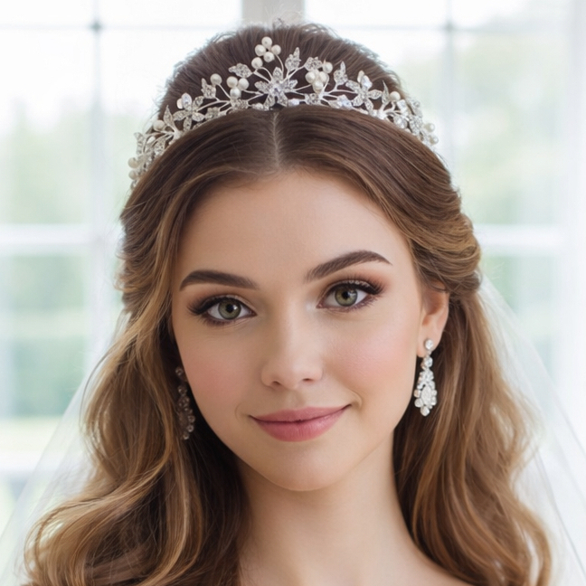 Coroa Debutante Festa 15 anos  Noiva Madrinha Tiara Princesa Strass Ensaio Fotográfico. em Oferta na Shopee