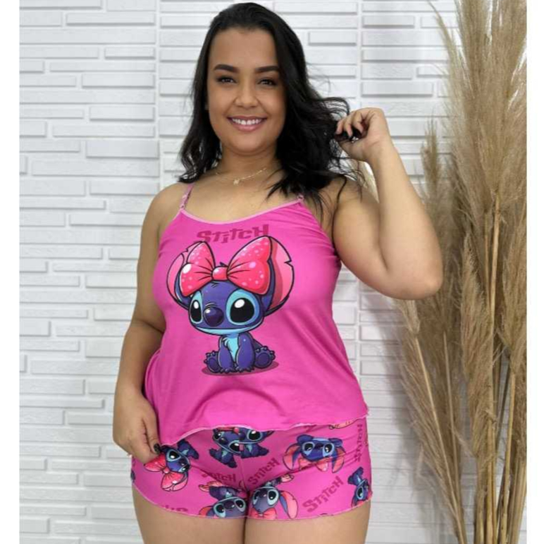 Pijama ShortDoll Plus Size Regata + Shortinho Estampado Personagem Moda Lingerie Para Dormir em Oferta na Shopee