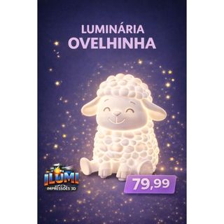 Luminária abajur Decorativa Ovelha Luminosa – A Companheira da Boa Noite Decoração para Quarto infantil Sala