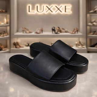 Tamanco Feminino Salto flat Tamanco Slide Plataforma flat