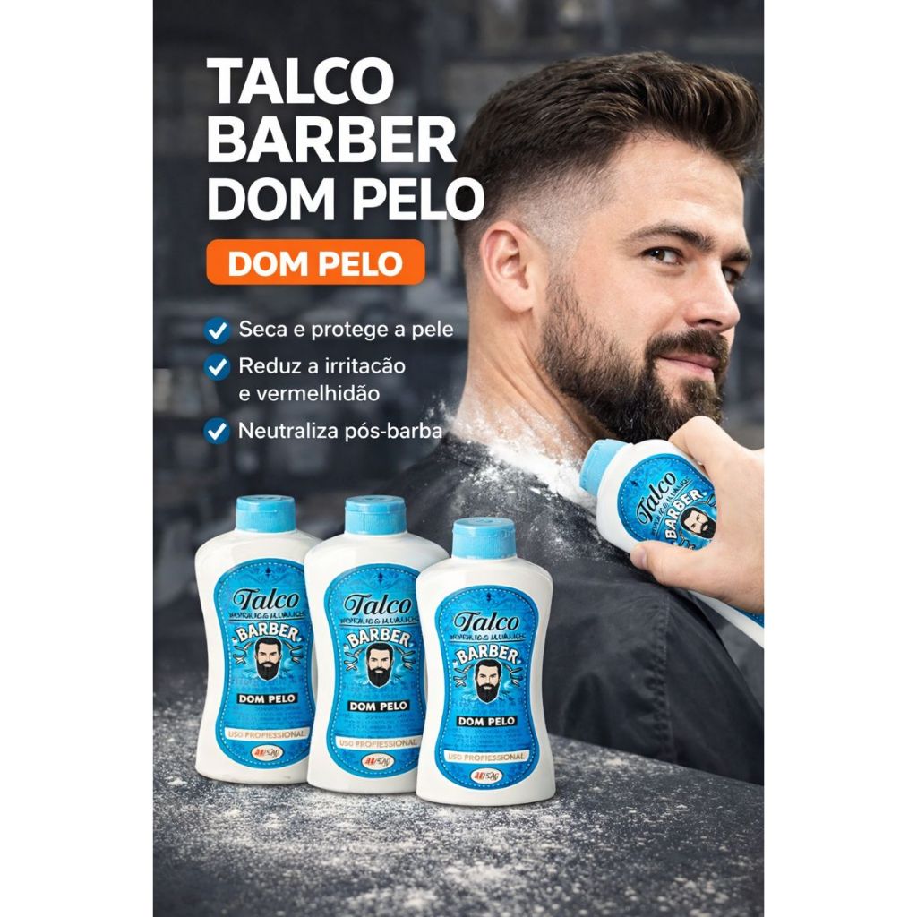 Talco Mentolado Dom Pelo Ultra Fino 200g - Frescor e Proteção kit 1 2 5 unidades em Oferta na Shopee