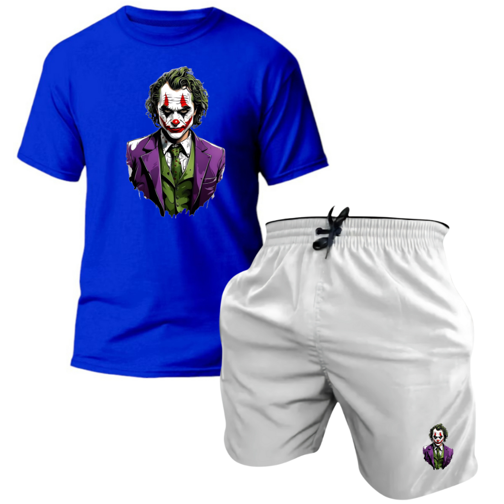 Kit Camiseta Masculina + Bermuda Tactel Masculina Estampada Coringa Lançamento
