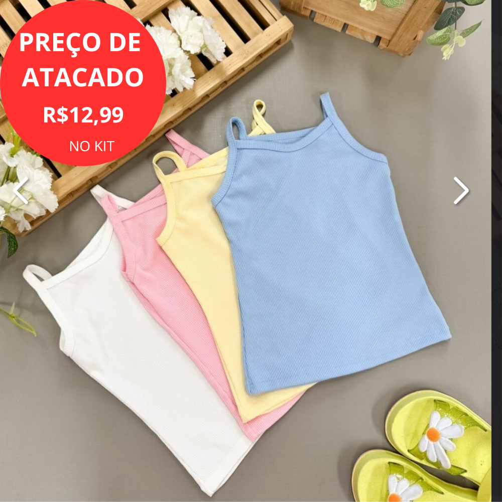 Kit 2 Camisetas Feminino Infantis Menina Blusinhas Regata para Verão em Oferta na Shopee
