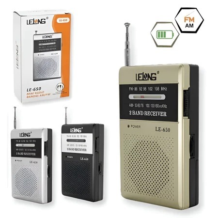 Mini Rádio Lelong LE-650 – FM/AM Portátil