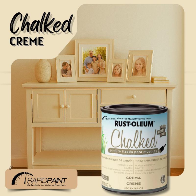 TINTA CHALKED CREME EXTERIOR 887ml RUST OLEUM em Oferta na Shopee