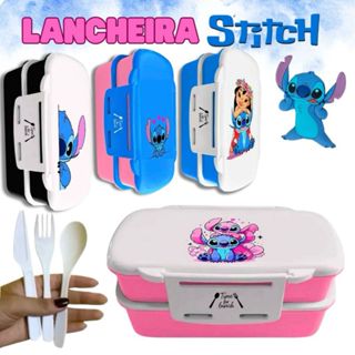 Marmita Lancheira Tema Lilo Stitch + Talheres Divisórias Coloridas Resistente Infantil Adulta Pote Fitness Alimentação em Oferta na Shopee
