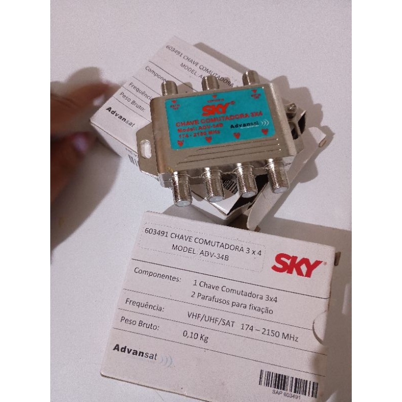 Chave Comutadora 3x4 SKY – Advansat
