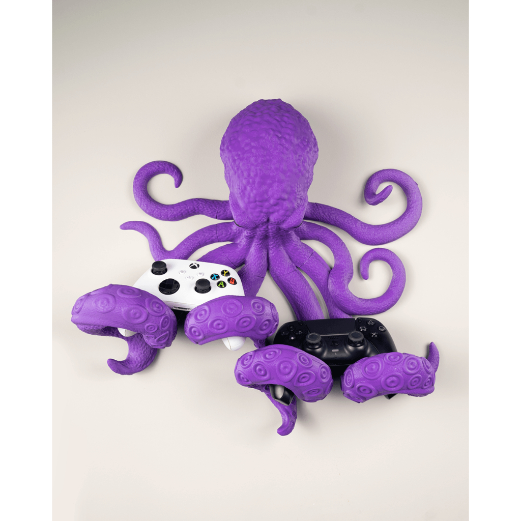 Suporte Gamer Polvo Octopus para Videogame Controle Console Fone de Ouvido Organizador de Mesa Xbox PS5 PS4 PS3