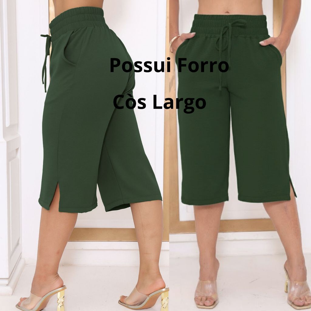 CALÇA PANTACOUR FEMININO DUNA COM BOLSO CINTURA ALTA FORRADA M G e GG em Oferta na Shopee