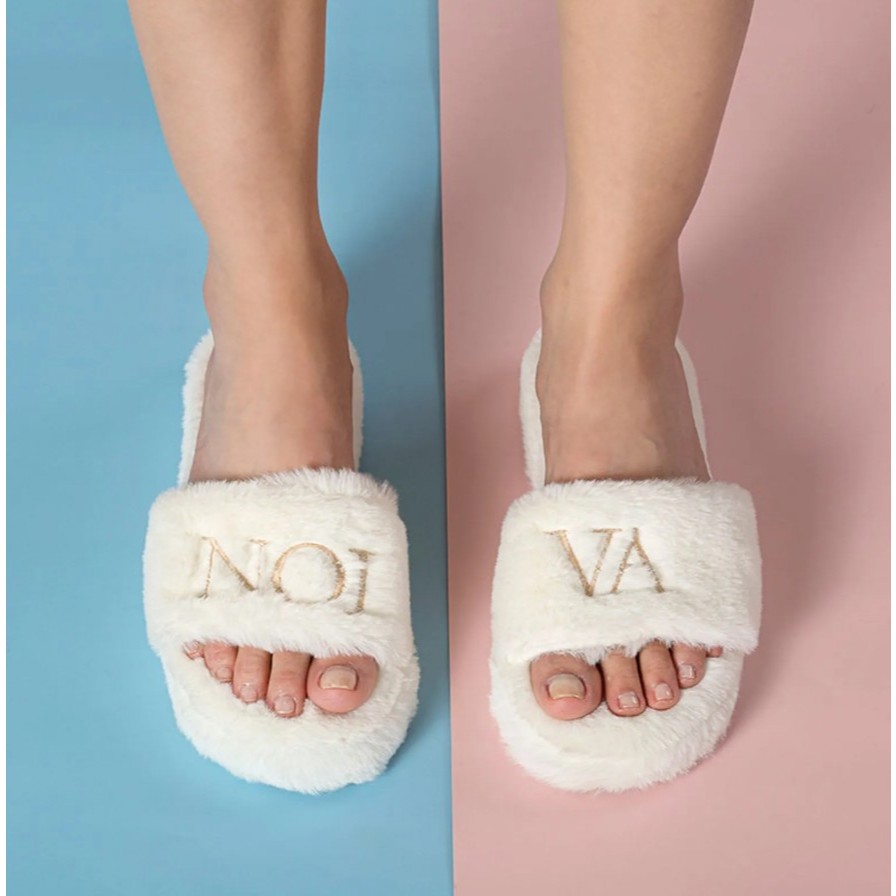 Pantufa Flatform Noiva Free Flats Rasteira 2,5cm Pelúcia Confortável Personalizado Casamento Noivado