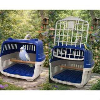 CAIXA TRANSPORTE PASSEIO PARA PASSÁROS COM POLEIRO E GRADINHA ANTI-SUJEIRA em Oferta na Shopee