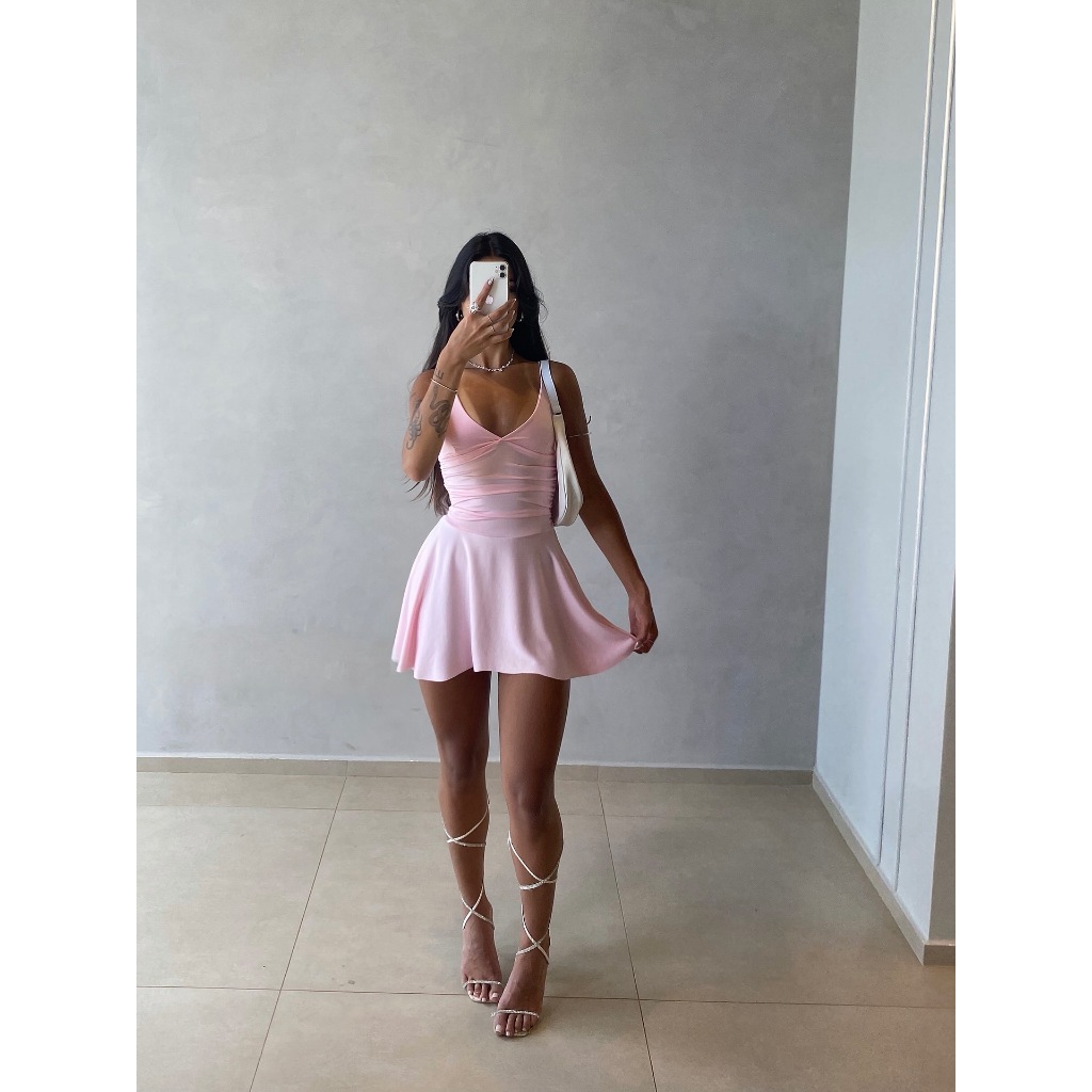 Vestido Alcinha Curto Verao Soltinho Charlote