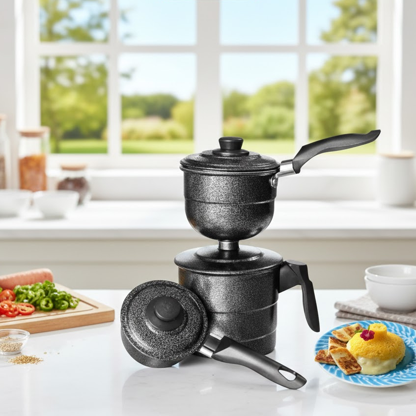 Cuscuzeiro nordestino a vapor "Peito de moça" craqueado ENVIO IMEDIATO