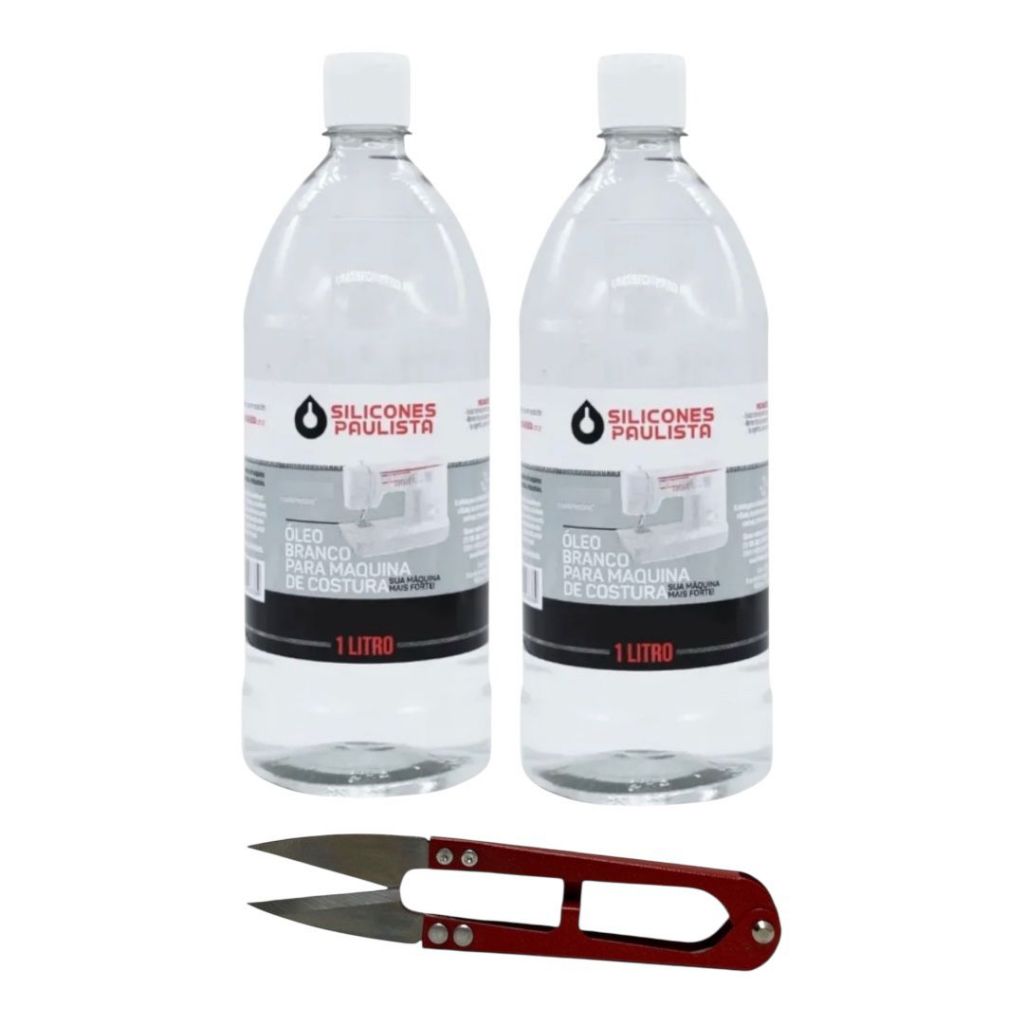 Óleo Branco Para Máquina De Costura KIT Com 2 Unidades + Tesoura Pic em Oferta na Shopee