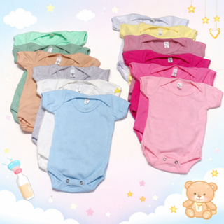 kit 6 peças body bebe canelado liso menino menina infantil em Oferta na Shopee