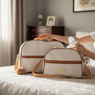 Kit 2 Bolsa Maternidade Menino/Menina Mala Para Bebê de Luxo Várias Cores C/ Pompom ENTREGA RÁPIDA em Oferta na Shopee